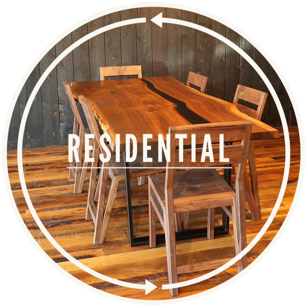 Residential wood slab table