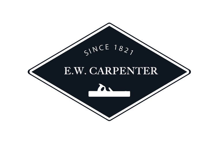 this picture shows a hand plane and the name EW Carpenter and the words Since 1821.